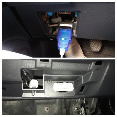 Where is the OBD2 port in my Nissan X-Trail (2001