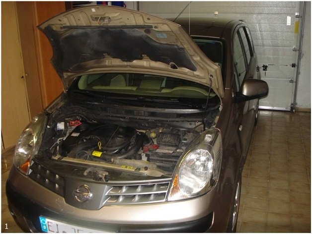 Расположение топливного фильтра на Nissan Note с дизельным двигателем